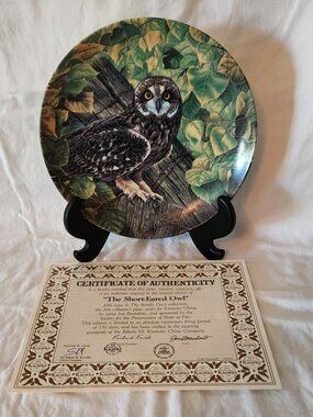 Edwin M. Knowles "The Short-Eared Owl" Collector's Plate Bradford Exchange